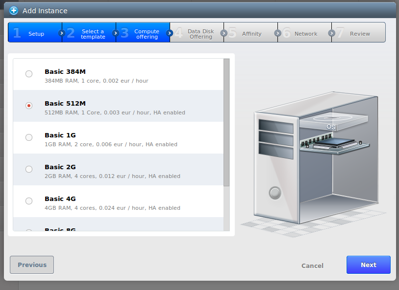 Select instance size