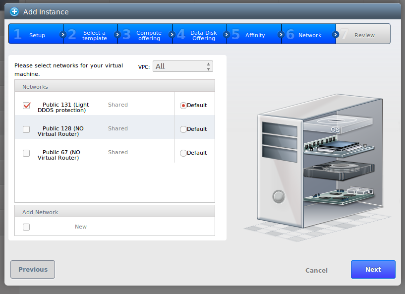 Select instance network