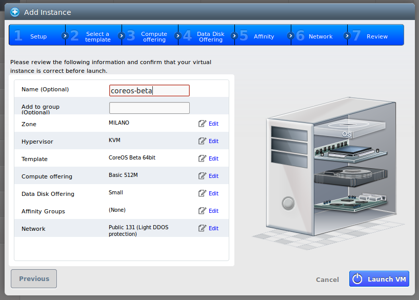 Review and start instance