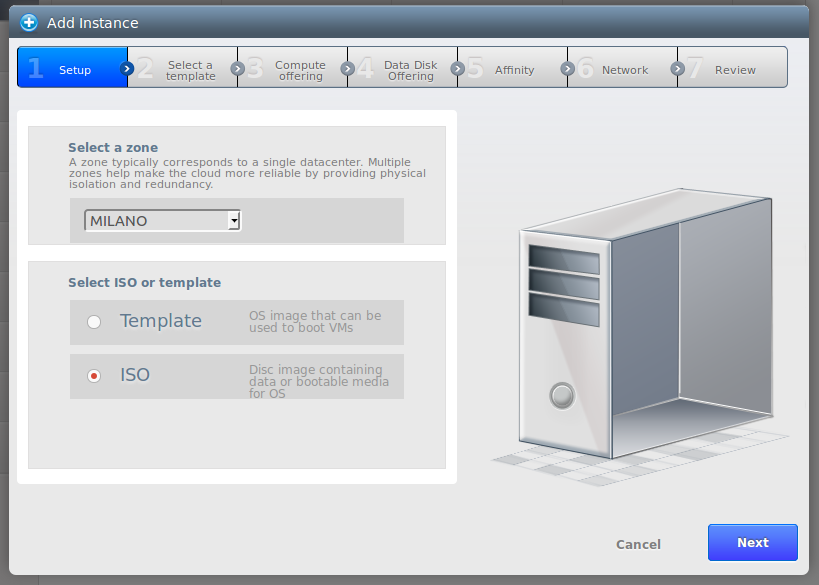 Create instance from ISO