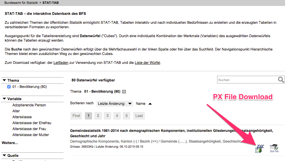 Download PX File from STAT-TAB website