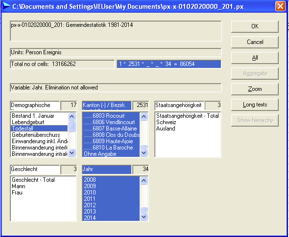 Open file with PX-Axis